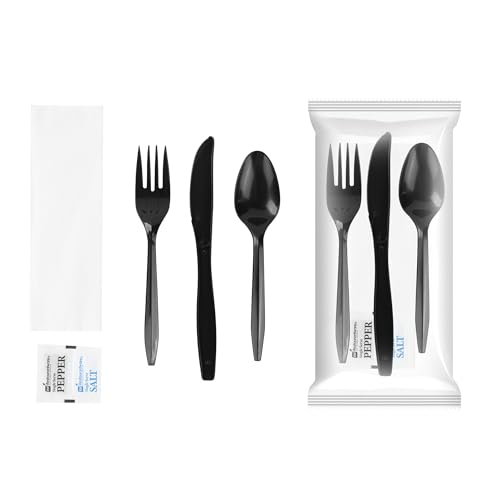 Restaurantware Utensil Kit 500 Pack of Plastic Cutlery Set Individually Wrapped…