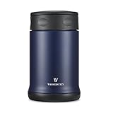 Wasserstein Durable Stainless-Steel Vacuum Insulated Thermal Food Jar with Folded Spoon – 17oz Capacity - by