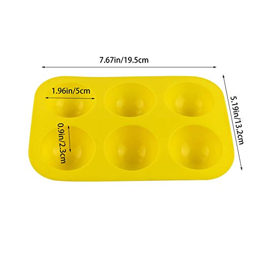 TONGHANG Medium 6-Cavity Semi Sphere Silicone Mold, Baking Mold for Making Hot Chocolate Bomb, Cake, Jelly, Pudding, Dome Mousse, BPA Free Silicone Molds for Baking 2 Pcs/ 3 Pcs/ 4 Pcs (D)