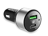 NextGadget 63W Car Charger with USB-C PD2 (45W) and USB-A QC3 (18W) for MacBook, Google Pixel, iPad, iPhone, Android and Nintendo Switch and Others
