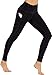 Ewedoos Yoga Pants with Pockets for Women, High Waist Leggings with Pockets Tummy Control Workout Running Pants (Ew380 Black, Large)thumb 1