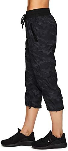 RBX Active Women's Fashion Lightweight Stretch Woven Body Skimming Drawstring Capri Pant 4 RBX Active Women's Fashion Lightweight Stretch Woven Body Skimming Drawstring Capri Pant