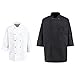 350 CHEF APPAREL Pearl Buttons Chef Coat-Easy-Care Twill Chef Jacket for Men,White,3X-Large