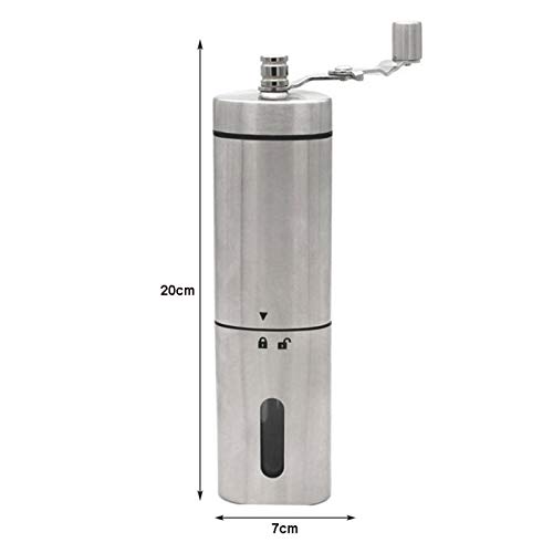 Manuelle Kaffeemühle, Handkaffeemühle aus Edelstahl Handkurbelbohnenmühle Handkaffeemühle Espressomühle für Küche, Büro… – Bild 8