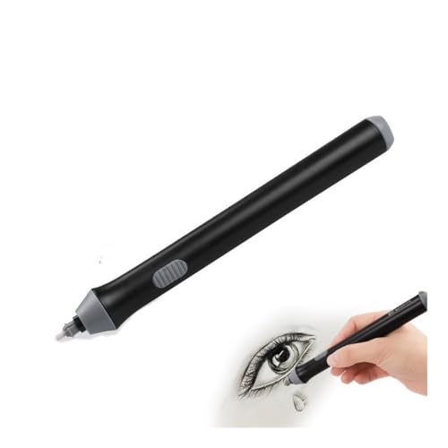 Kit Borracha Elétrica 25 Peças Portátil com Design Ergonômico – Ideal para Desenhos Técnicos, Esboços Artísticos, Escrita e Correções Precisas, Leve e de Fácil Uso Á Pilha Preto Premium