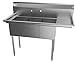 KoolMore - SC121610-12R3 3 Compartment Stainless Steel NSF Commercial Kitchen Sink with Drainboard - Bowl Size 12