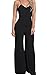 Women's Sexy V Neck Spaghetti Strap Crisscross Back Wide Leg Long Pants Jumpsuits