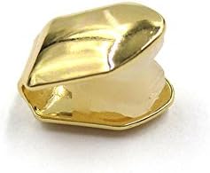 Custom Fit 14k Gold Plated Hip Hop Teeth Grillz Caps Top or Bottom Grill