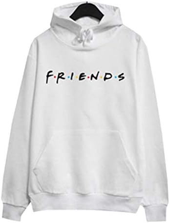 turuste Unisex Long Sleeve Letter Print Light Weight Casual Hoodie Pullover Winter Sweatershirt
