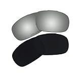 2 Pairs Polarized Lenses Replacement Black & Black Iridium for Oakley Twoface Sunglasses