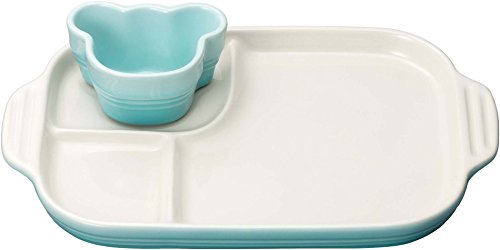 Click Here to See More Images LE CREUSET baby multi-plate & Ramekin pastel blue 910349-00-122