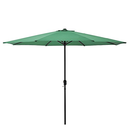 casa.pro Sonnenschirm ø300cm 160g/m² Schirm Marktschirm Kurbelschirm Garten Stahl Polyester Grün