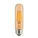 Led Filament Bulb Tubular Retro Vintage Edison T10 Style, Dimmable, E26 Medium Base, Warm Color Light, 700 Lumens, 60 Watt Incandescent Equivalent (Amber Color Glass, 6 Watt, Pack of 3)