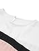 Romwe Women's Summer Triple Color Block Blouse Loose Fit Casual Teen Top Tshirt Pink L