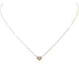 Humble Chic Women's Tiny Heart Necklace Gold-Tone Delicate Dainty Pendant Chain, Gold-Tone