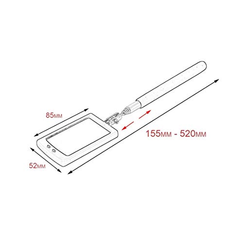 Telescoping Flexible Inspection Mirror with Bright LED Lighting 360 Swivel for Extra Viewing Portable Automotive Tool - Black - Thumbnail 7