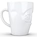 FIFTYEIGHT PRODUCTS TASSEN Porcelain Mug with Handle, Impish Face Edition, 11 oz. White (Single Coffee Mug) Coffee Cup