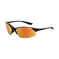 Crossfire Eyewear 1528 Cobra Safety Glasses with Black Frame and Red Mirror Lens