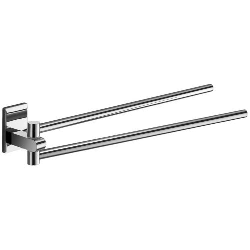 Gedy Maine Polished Double Arm Swivel Towel Bar Chrome 14"