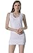 Moxeay Womens Extra Long Stretch Cotton Tank Top (Medium,White)