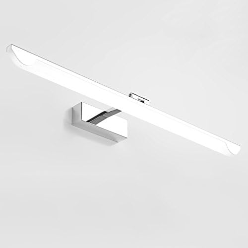 European Mirror Light LED, Anti-fog Bathroom Mirror Headlight, Bedroom Mirror Cabinet Light, Acrylic Wall Washer, Bathroom Wash Lamp, Silver Energy-saving Lamp (Size : L52cm White light)