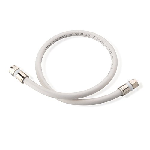 Cable Matters 3-Pack CL2 in-Wall Rated (cm) Quad Shielded Coaxial Cable (RG6 Cable, Coax Cable) in White 1.5 Feet