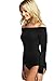 Womens Plus Size Long Sleeves Off Shoulder Plain Viscose Jersey Bodysuit