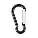 fitTek 10 Black S Carabiner Camp Spring Snap Clip Hook Keychain Keyring Climbing Hiking ( pack of 10)