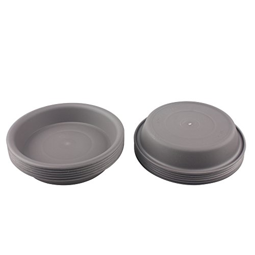 BangQiao 12 Pack 5.90 Inch Plastic Round Planter Pot Saucer Tray for Indoor and Outdoor Plants, Dark Gray - Thumbnail 3