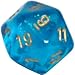 Chessex Dice: Polyhedral 7-Die Borealis Dice Set - Teal with Gold Numbers CHX-27486