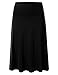 FLORIA Women's Solid Lightweight Knit Elastic Waist Flared Midi Skirt Black M