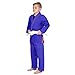 Elite Sports Kids BJJ GI, GIS for Youth Jiu Jitsu IBJJF Children’s Lightweight Brazilian Jiujitsu Kimono W/Preshrunk Fabric & Free Belt (Blue, C0)