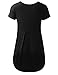 ALL FOR YOU Women's V-Neck Flare Tunic Top Black XX-Large