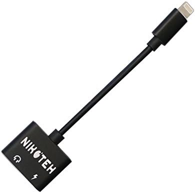 NIKOTEH iPhone 7 Adapter - 2-in-1 iPhone 7 Audio Adapter Earphone Jack Cable for iPhone 7 or iPhone 8, X - Dual Lightning Charger and Headphone Splitter for iPhone 7,7Plus, 8, 8Plus, X