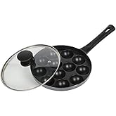 Sahishnu Online & Marketing Appam Pan with Glass Lid,Appam Patra, Appam Maker,12 Pits Appam Maker with Glass Lid