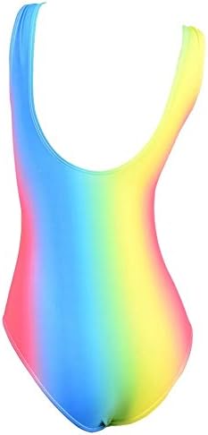 Bikini Factory Women One Piece Rainbow Printing Front Zipper Padded Monokini Swimsuit