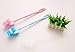 MINI DEER Toilet Brush Soft Bristle Kinsky Strong Bristles Good Grips Hideaway Compact Long Brush for Bathroom Toilet The Rim Bowl Brush Pure Clean in 1 Motion with Pan Lip and Caddy De（Blue）