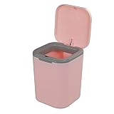HOMMP Tiny Countertop Trash Can, Push-button, 1/2 Gallon ( Pink)