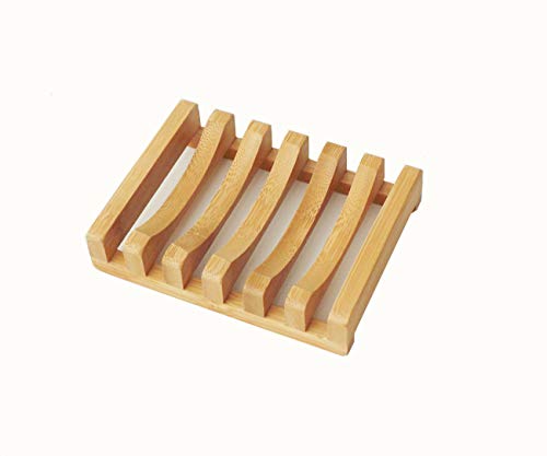 AuroTrends 2Pcs Bamboo soap Dish Shower Case Holder Container Storage Box for Bathroom Home Outdoor Hiking Camping Use (Fashion)