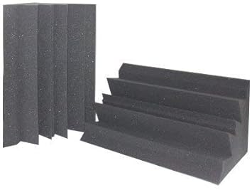 Ats Acoustic Foam Corner Bass Traps Charcoal 12x12x24 2pk