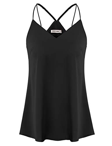 GRACE-KARIN-Camicetta-Donna-Canottiere-Spalline-Spaghetti-Scollo-a-V-Sexy-Schiena-Nuda