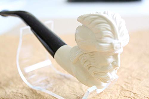 White Turkish Meerschaum Smoking Pipe Handcrafted, Unique Design by Handmade Studio