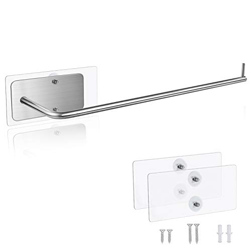 Carry360 Paper Towel Holder with Adhesive Under Cabinet, No Drilling, Wall Mounted Removable Paper Towel Roll Rack for Home, Kitchen, Toilet-304 SUS Stainless Steel