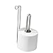 mDesign Over The Tank Toilet Tissue Paper Roll Holder Dispenser and Reserve for Bathroom Storage - Hanging, Holds 2 Rolls - Durable Metal Wire, 2 Pack - Brushed Stainless Steel