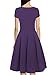 oxiuly Women's V-Neck Cap Sleeve Floral Casual Work Stretch Swing Dress OX233 (S, Purple Soild)