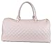 Women's Quilted Leather Weekender Travel Duffel Bag With Rose Gold Hardware - Large 22