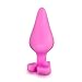 Play with Me - Naughty Candy Heart - Be Mine - Smooth Satin Finish Heart Shaped Bottom Anal Butt Plug - Platinum Silicone - Sex Toy for Men and Women (Pink)