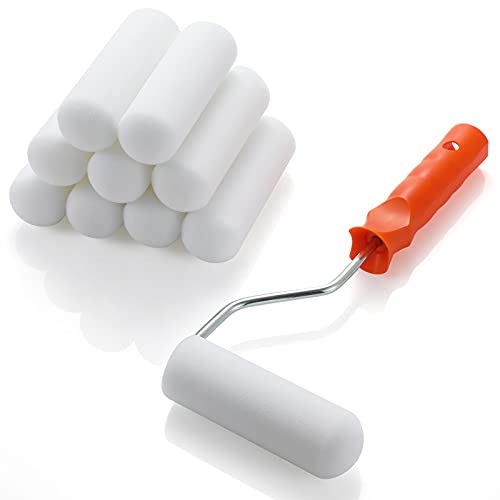 Foam Paint Roller Set4" Paint Roller with 10 HighDensity Foam Covers