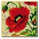 Chunky Cross Stitch Coaster Mat 15x15cm"Poppies 1"