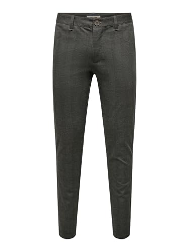 ONLY & SONS Onsmark Slim Check 020960 Pant 020960-Pantaloni, Teak, 30W x 30L Uomo